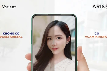 Công nghệ xử lý ảnh Vcam Kristal sẽ loại bỏ các hiện tượng ảnh mờ, thiếu, nhiễu và lóe sáng, màu sắc thiếu trung thực... giúp tạo ra những bức ảnh selfie sắc nét.