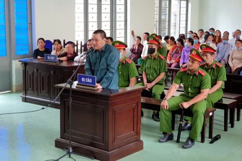 Bị cáo Nguyễn Thanh Tâm tại phiên tòa xét xử về tội “Giết người” và “Cướp tài sản”.