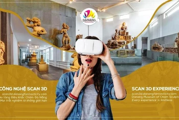 Thí điểm trải nghiệm scan 3D tại Bảo tàng Điêu khắc Chăm Đà Nẵng.