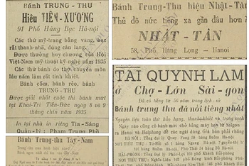 Một số quảng cáo bánh Trung thu trên báo xưa.