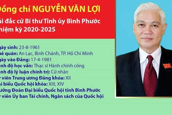 Đồng chí Nguyễn Văn Lợi tái đắc cử Bí thư Tỉnh ủy Bình Phước