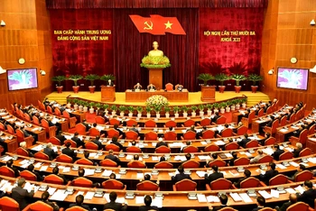 Toàn cảnh khai mạc hội nghị lần thứ 13 Ban Chấp hành Trung ương Đảng khóa XII.