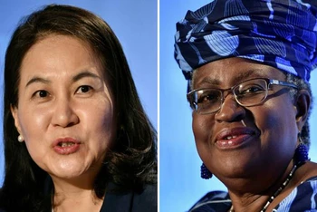 Ứng viên Yoo Myung-hee (bên trái) và ứng viên Ngozi Okonjo-Iweala. (Ảnh: Getty Images)
