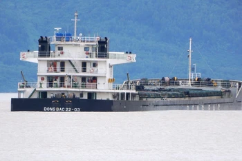 Tàu Đông Bắc 22 có trọng tải 22.000 tấn đang mắc cạn tại vịnh Nam Ô, Đà Nẵng.