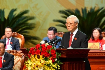 Tổng Bí thư, Chủ tịch nước Nguyễn Phú Trọng phát biểu ý kiến chỉ đạo Đại hội.