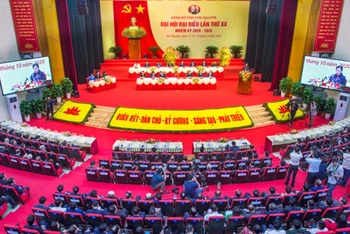 Quang cảnh Lễ khai mạc Đại hội đại biểu Đảng bộ tỉnh Thái Nguyên lần thứ 20, nhiệm kỳ 2020 - 2025. 