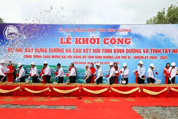 Khởi công đường và cầu kết nối tỉnh Bình Dương và Tây Ninh.