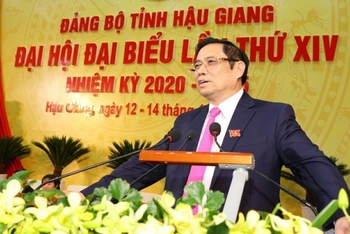 Đồng chí Phạm Minh Chính phát biểu chỉ đạo tại đại hội.