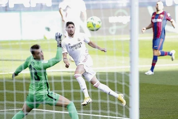  Federico Valverde mở tỷ số từ rất sớm cho Real. (Ảnh: Real Madrid)