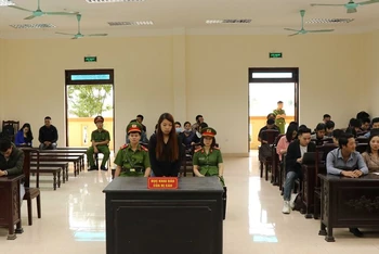 Bị cáo Nguyễn Thị Thu tại phiên tòa.