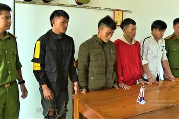 Các đối tượng bị bắt tại Cơ quan Công an tỉnh Đắk Lắk.