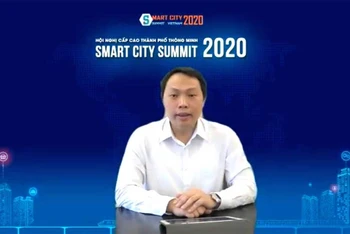 Thứ trưởng Thông tin và Truyền thông Nguyễn Huy Dũng phát biểu tại Hội nghị Hội nghị Cấp cao Thành phố Thông minh 2020.