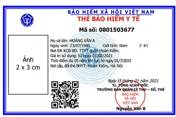 Thẻ bảo hiểm y tế theo mẫu mới (Ảnh: VSS).