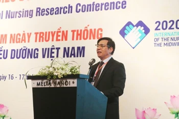 ThS Phạm Đức Mục, Chủ tịch Hội Điều dưỡng Việt Nam phát biểu.
