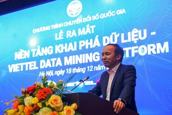 Ông Nguyễn Trọng Đường, Phó Cục trưởng Cục Tin học hóa, Bộ Thông tin và Truyền thông phát biểu tại lễ ra mắt.