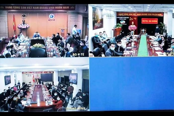 Cuộc họp trực tuyến tại Bộ Y Tế với hai tỉnh Hải Dương và Quảng Ninh triển khai các biện pháp ứng phó với dịch Covid-19.
