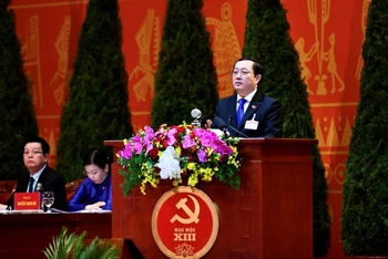 Bộ trưởng Khoa học Công nghệ Huỳnh Thành Đạt phát biểu tham luận. (Ảnh: DUY LINH)