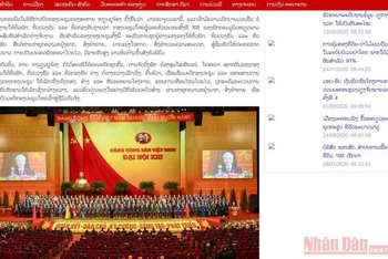 Ngày 1-2, Báo Pasaxon Lào đưa tin về Đại hội lần thứ XIII của Đảng.