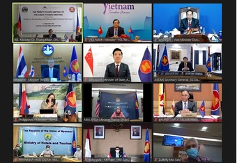 Hội nghị trực tuyến Bộ trưởng Du lịch ASEAN lần thứ 24 (Ảnh: TCDL)