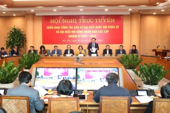Hội nghị trực tuyến triển khai công tác bầu cử của Ban Thường vụ Thành ủy Hà Nội.