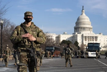 Mỹ tăng cường an ninh tại Đồi Capitol sau vụ bạo loạn ngày 6-1 vừa qua. (Ảnh: AP)