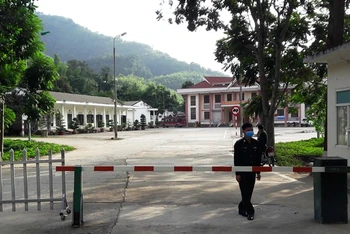 Chốt kiểm soát tại Cửa khẩu quốc tế Na Mèo, huyện Quan Sơn, tỉnh Thanh Hóa. 