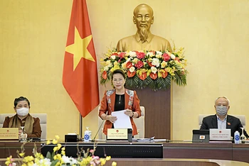 Chủ tịch Quốc hội Nguyễn Thị Kim Ngân phát biểu khai mạc phiên họp. Ảnh: Quốc hội.