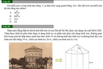 Ảnh chụp một phần đề tham khảo Đánh giá năng lực của ĐHQGHN năm 2021