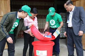 Hoạt động hỗ trợ Oxfam tại địa phương gặp thiên tai.