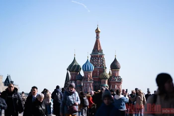 Quảng trường Đỏ ở thủ đô Moscow một ngày cuối tháng 3-2021. (Ảnh: Thanh Thể)