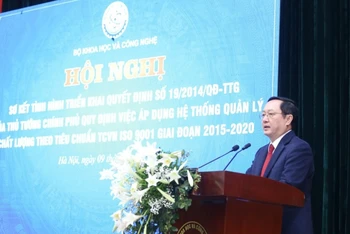 Bộ trưởng KH và CN Huỳnh Thành Đạt phát biểu tại Hội nghị.