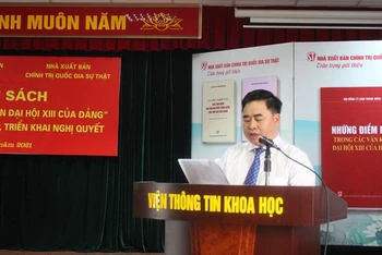 Đồng chí Phạm Minh Tuấn, Bí thư Đảng ủy, Giám đốc, Tổng Biên tập NXB Chính trị quốc gia Sự thật tại lễ ra mắt sách.