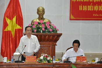 Đồng chí Trần Thanh Mẫn phát biểu chỉ đạo tại buổi làm việc.
