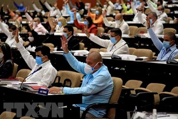 Các đại biểu tại phiên khai mạc Đại hội Đảng Cộng sản Cu-ba (PCC) lần thứ VIII ở La Habana, ngày 16-4-2021. (Nguồn: AFP/TTXVN)