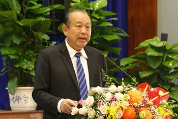 Phó Thủ tướng Thường trực Chính phủ Trương Hòa Bình phát biểu chỉ đạo tại Tọa đàm. 