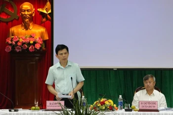 Thứ trưởng GT-VT Lê Anh Tuấn phát biểu kết luận buổi làm việc.