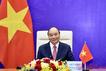 Chủ tịch nước Nguyễn Xuân Phúc dự Hội nghị thượng đỉnh về khí hậu. (Ảnh: Trần Hải)