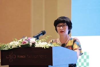 Bà Nguyễn Thị Lê Hoa, Giám đốc PSI Việt Nam phát biểu.