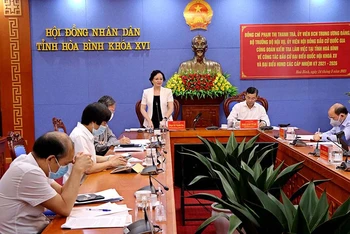 Bộ trưởng Nội vụ Phạm Thị Thanh Trà phát biểu tại buổi làm việc.
