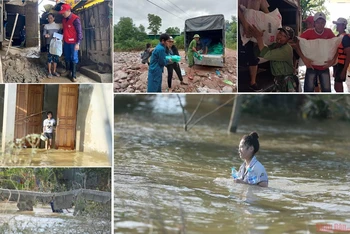 Hình ảnh mưa lũ miền Trung năm 2020, một trong những tổn thất thiên nhiên nhiên của Việt Nam.