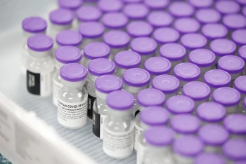 Vaccine ngừa Covid-19 của Pfizer - BioNTech được cho phép bảo quản trong tủ lạnh một tháng. Ảnh: Reuters.
