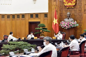 Toàn cảnh buổi làm việc của Thủ tướng Phạm Minh Chính làm việc với Bộ Khoa học và Công nghệ (Ảnh: TRẦN HẢI)