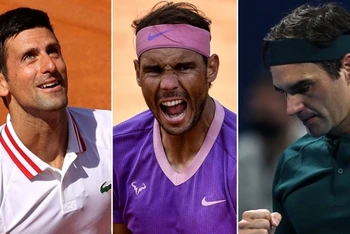 Ba nhà vô địch Grand Slam thành công nhất Novak Djokovic, Roger Federer và Rafael Nadal sẽ sớm phải đụng độ nhau trong cùng nhánh đấu tại Roland Garros 2021. (Ảnh: Australia Open)