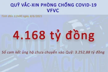 Tính đến trưa 8-6, VFVC đã tiếp nhận 4.168 tỷ đồng. (Ảnh: Bộ Tài chính)
