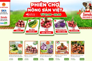 Phiên chợ nông sản Việt trực tuyến trên sàn TMĐT Sendo.