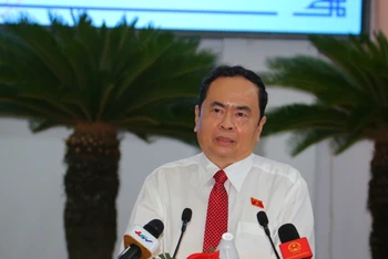 Phó Chủ tịch Thường trực Quốc hội Trần Thanh Mẫn phát biểu tại kỳ họp.