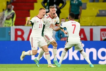 Hungary có trận đấu để đời trước tuyển Đức ở lượt trận cuối bảng F, khi hai lần vươn lên dẫn trước nhà cựu vô địch thế giới. (Ảnh: UEFA)