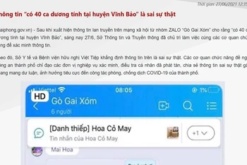 (Ảnh chụp màn hình website https://haiphong.gov.vn/ )