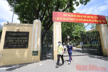 Trường Trung học phổ thông Chu Văn An, đứng đầu mức điểm đầu tuyển sinh lớp 10 năm học 2021-2022. Ảnh: HÀ NAM