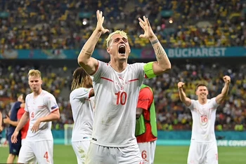 Thụy Sỹ xuất sắc vượt qua Pháp để tiến vào tứ kết Euro 2020. (Ảnh: Reuters)